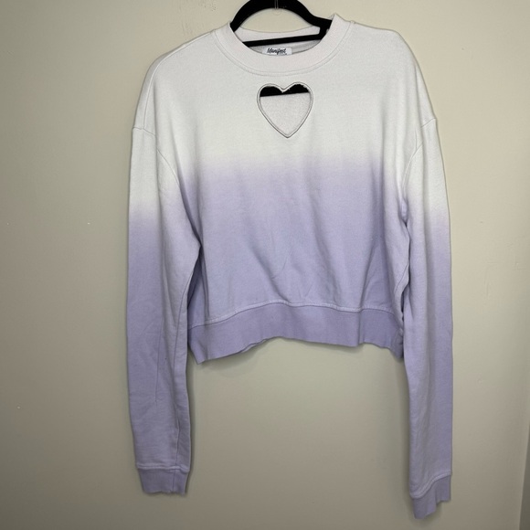 Manifest Tops - Manifest Terry Pullover crop sweatshirt in ombré -lavender